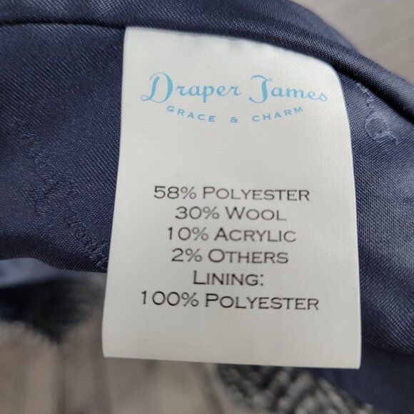 Draper James Black White Wool Blend Tweed Belted Sleeveless Cape Coat Size M/L - Picture 5 of 16